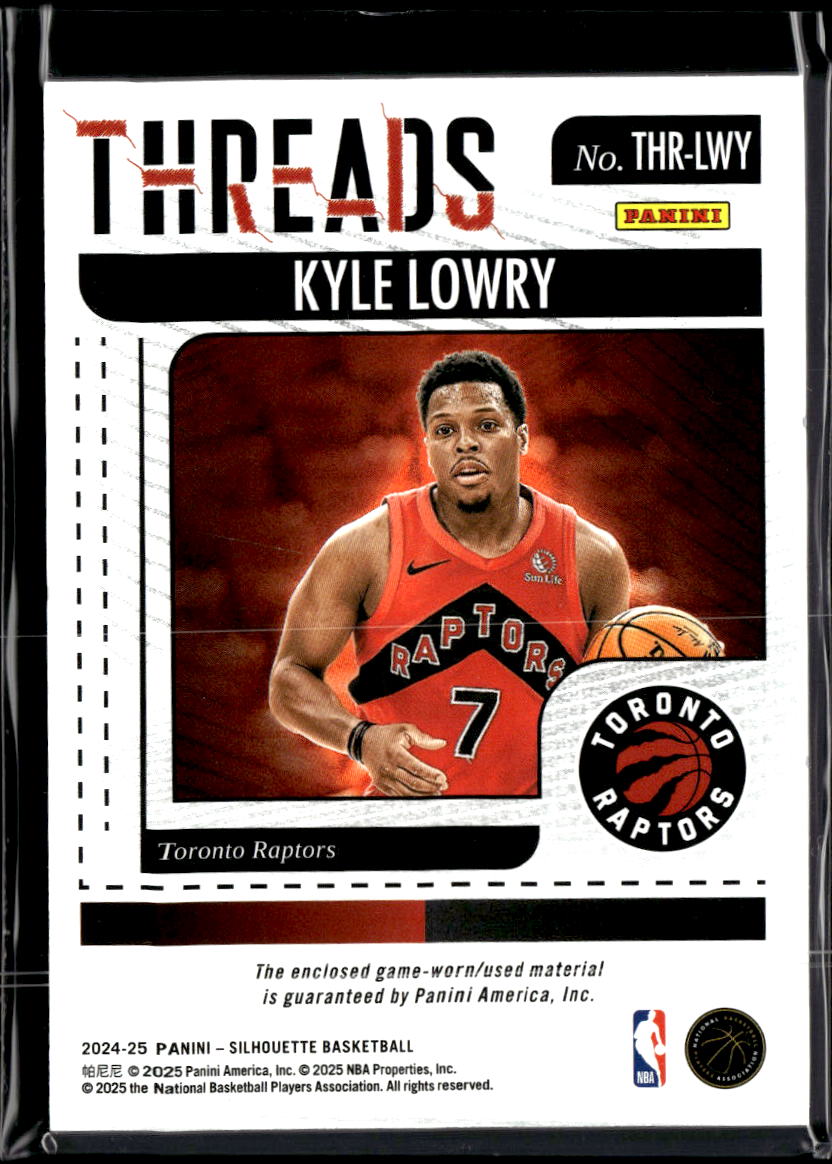 Kyle Lowry 2025 Silhouette Game Worn Jersey Patch Toronto Raptors