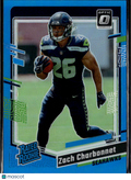 Zach Charbonnet 2023 Optic Rated Rookie Aqua RC /299 Seattle Seahawks