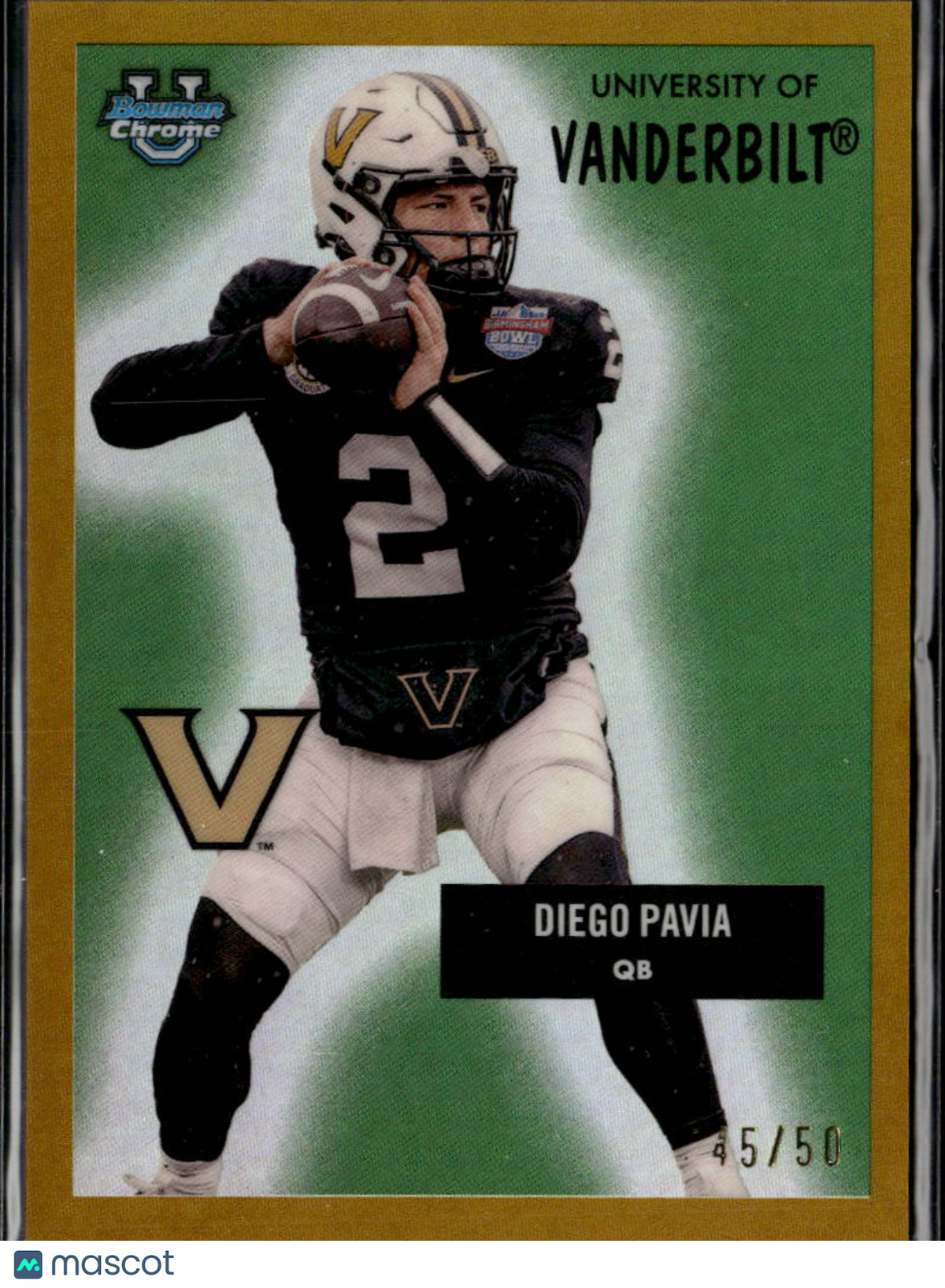 Diego Pavia 2025 Bowman Chrome '55 GOLD 45/50 Vanderbilt Commodores
