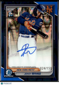 Jensy Rivas 2024 Bowman Chrome Auto Blue Wave Refractor /150 New York Mets