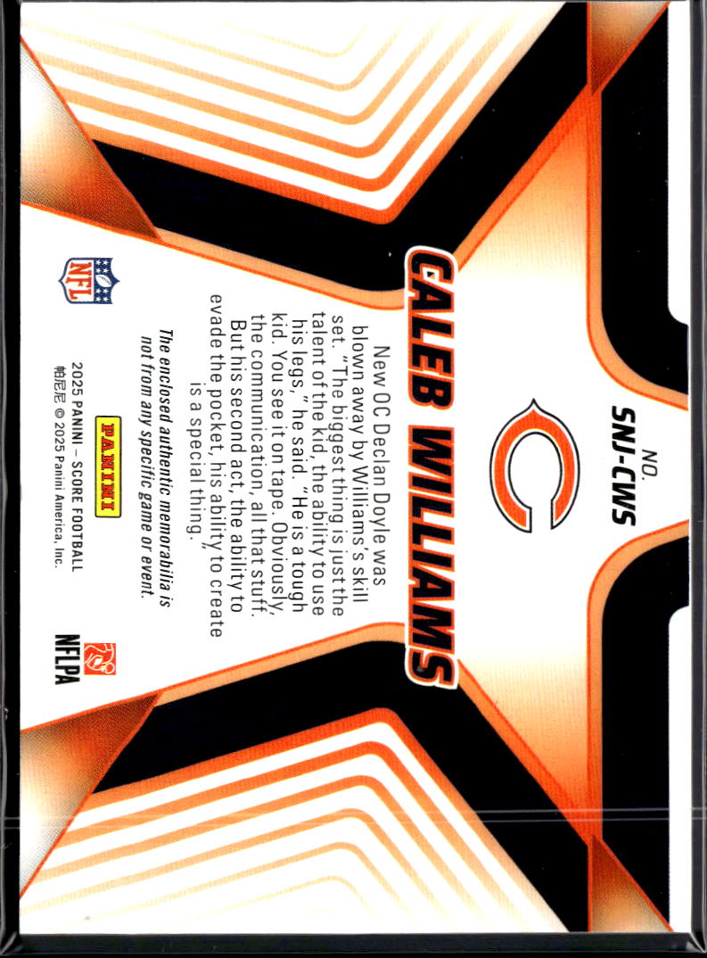 Caleb Williams 2025 Score Jersey Patch Chicago Bears