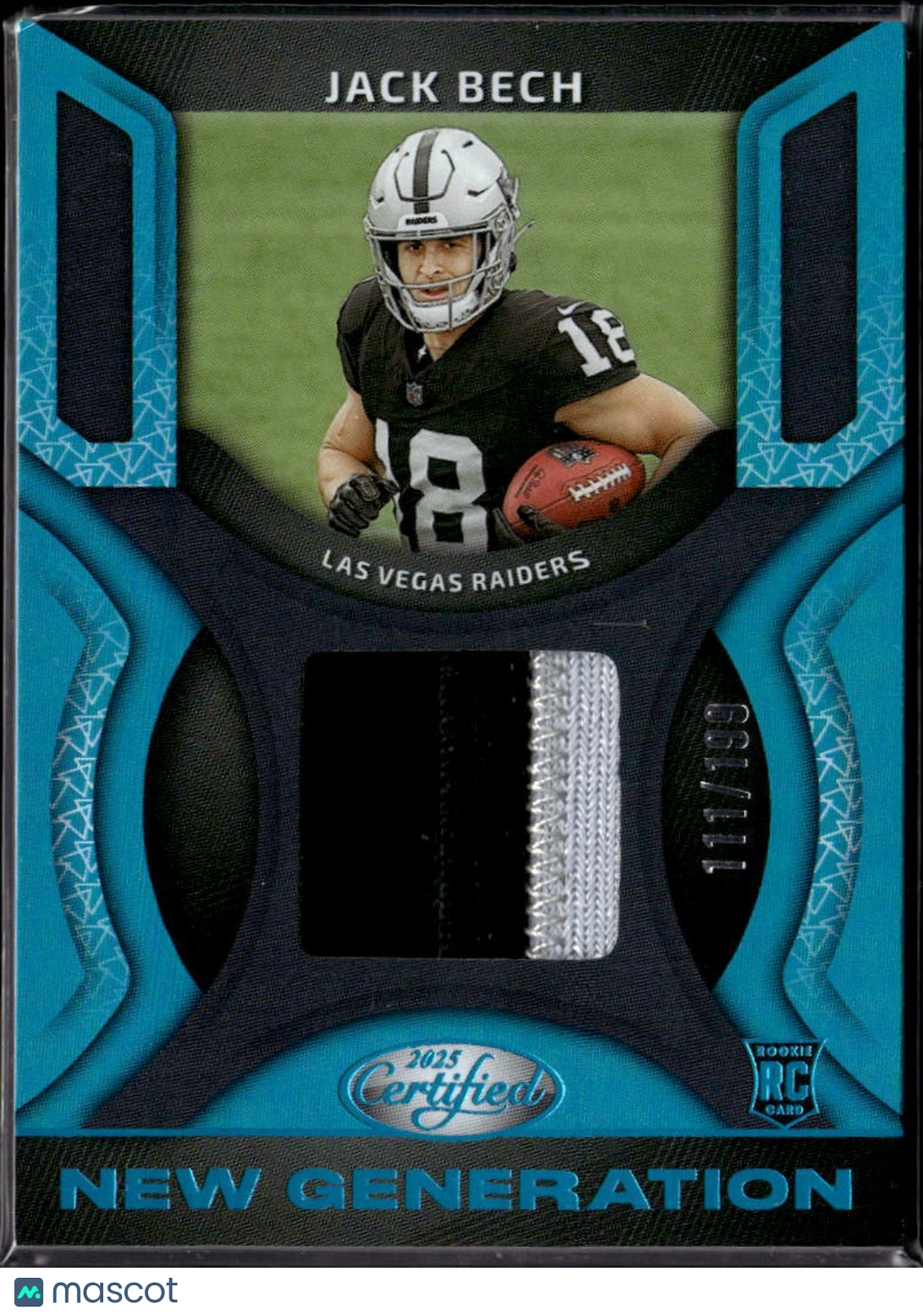 Jack Bech 2025 Certified Jersey Patch RC /199 Las Vegas Raiders