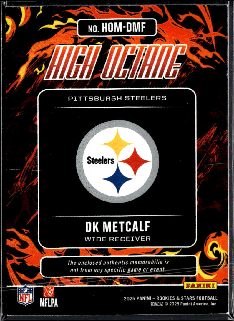 DK Metcalf 2025 Rookies & Stars Jersey Patch Pittsburgh Steelers