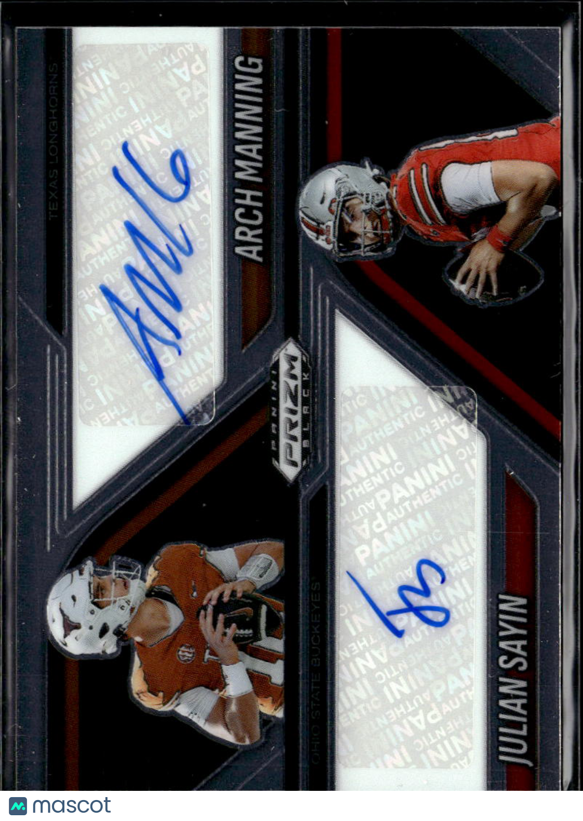 Julian Sayin Arch Manning 2025 Prizm Black Auto Autograph Texas Ohio State
