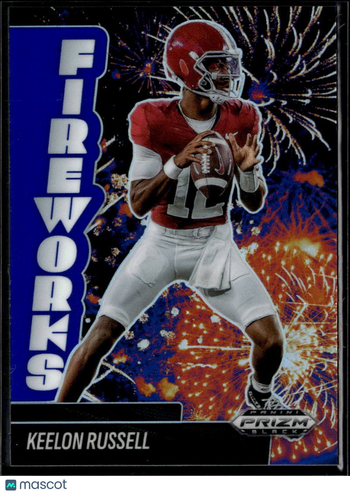 Keelon Russell 2025 Prizm Black Fireworks Blue Rookie RC Alabama 89/199