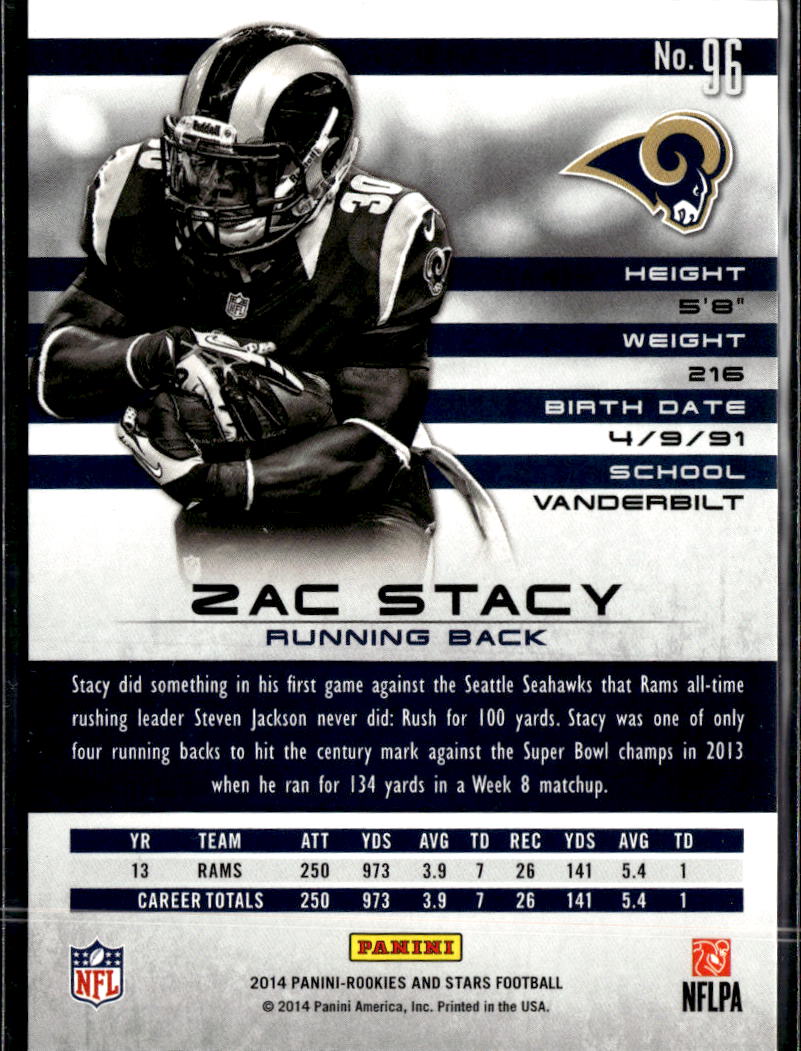 Zac Stacy 2014 Rookies and Stars Green Longevity 1/5 St. Louis Rams Rams
