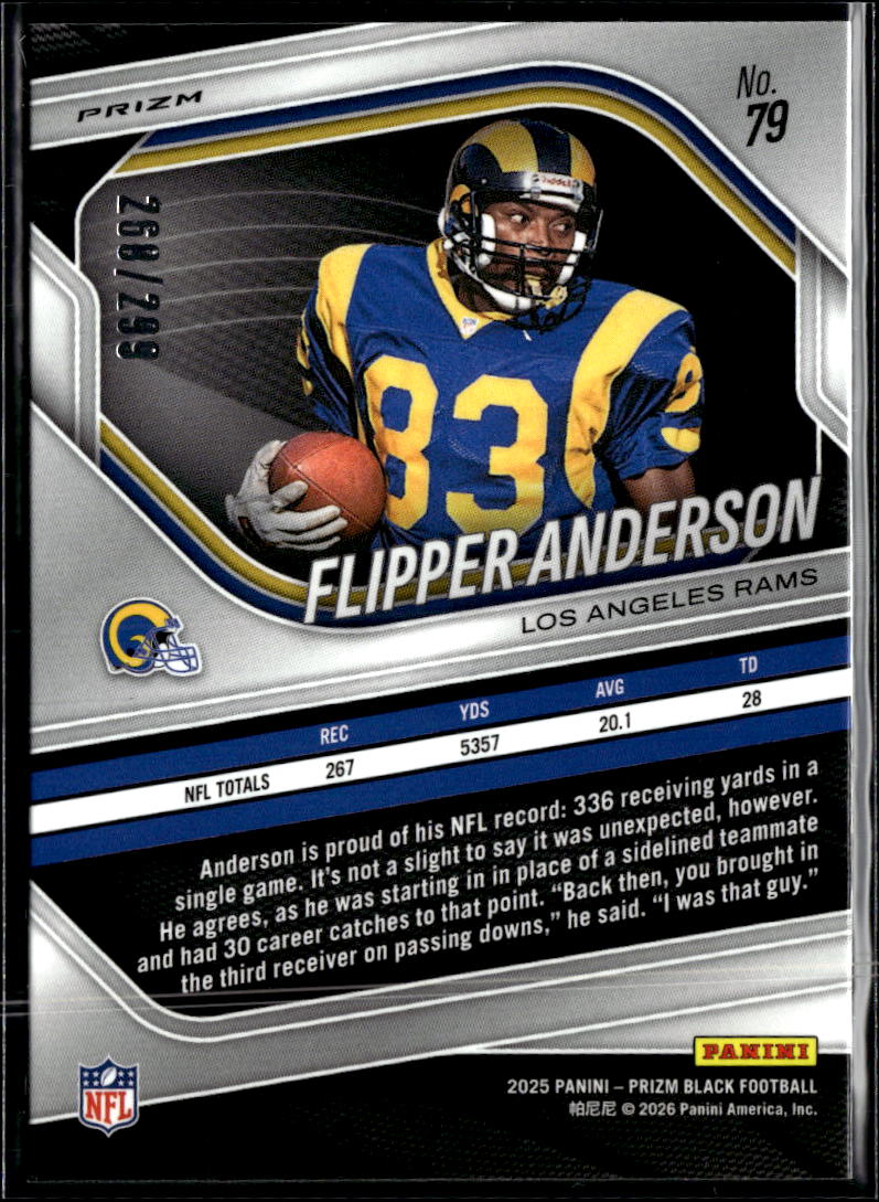 Flipper Anderson 2023 Prizm Black Red /299 Los Angeles Rams