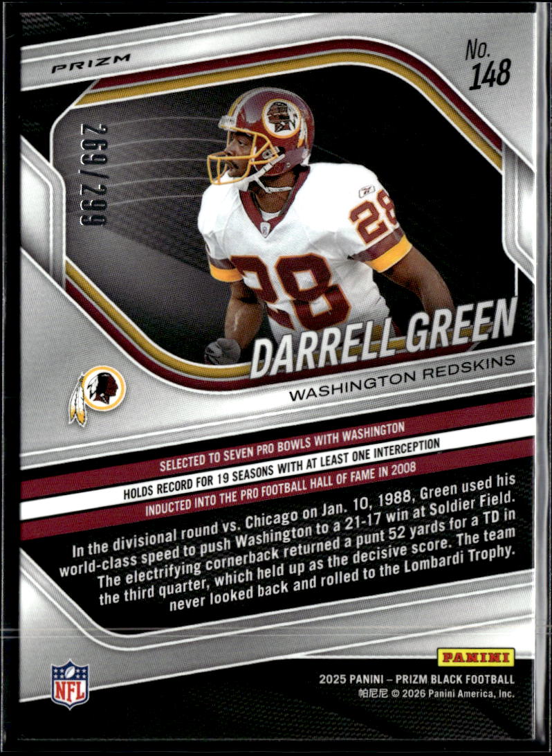Darrell Green 2025 Prizm Black Red /299 Washington Redskins