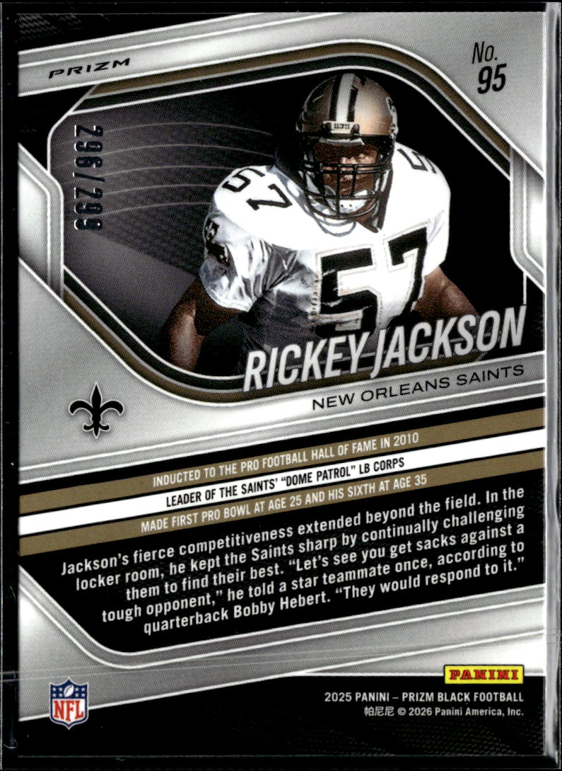 Rickey Jackson 2025 Prizm Black Red /299 New Orleans Saints