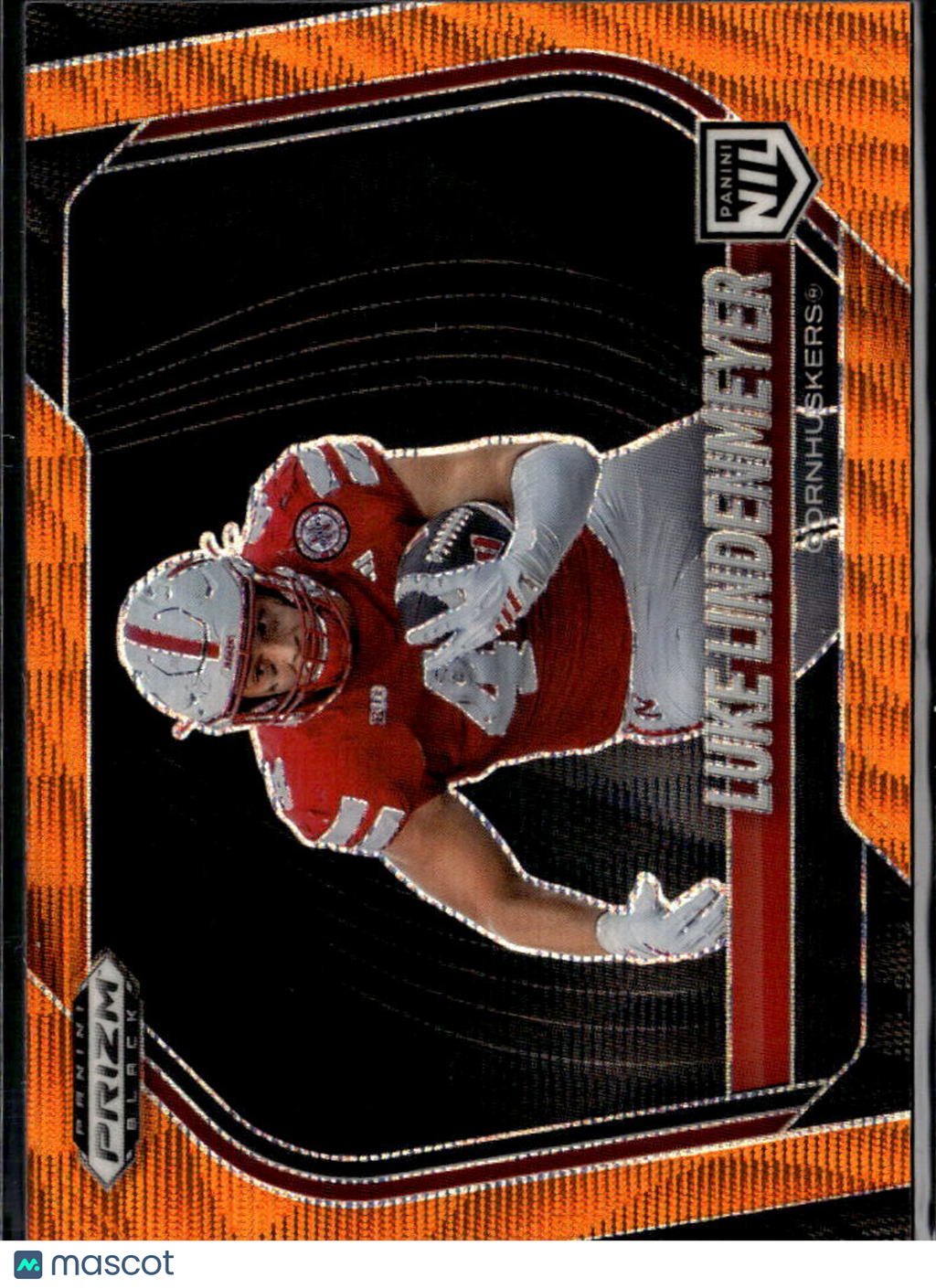 Luke Lindenmeyer 2025 Prizm Black Orange Wave RC /60 Nebraska Cornhuskers