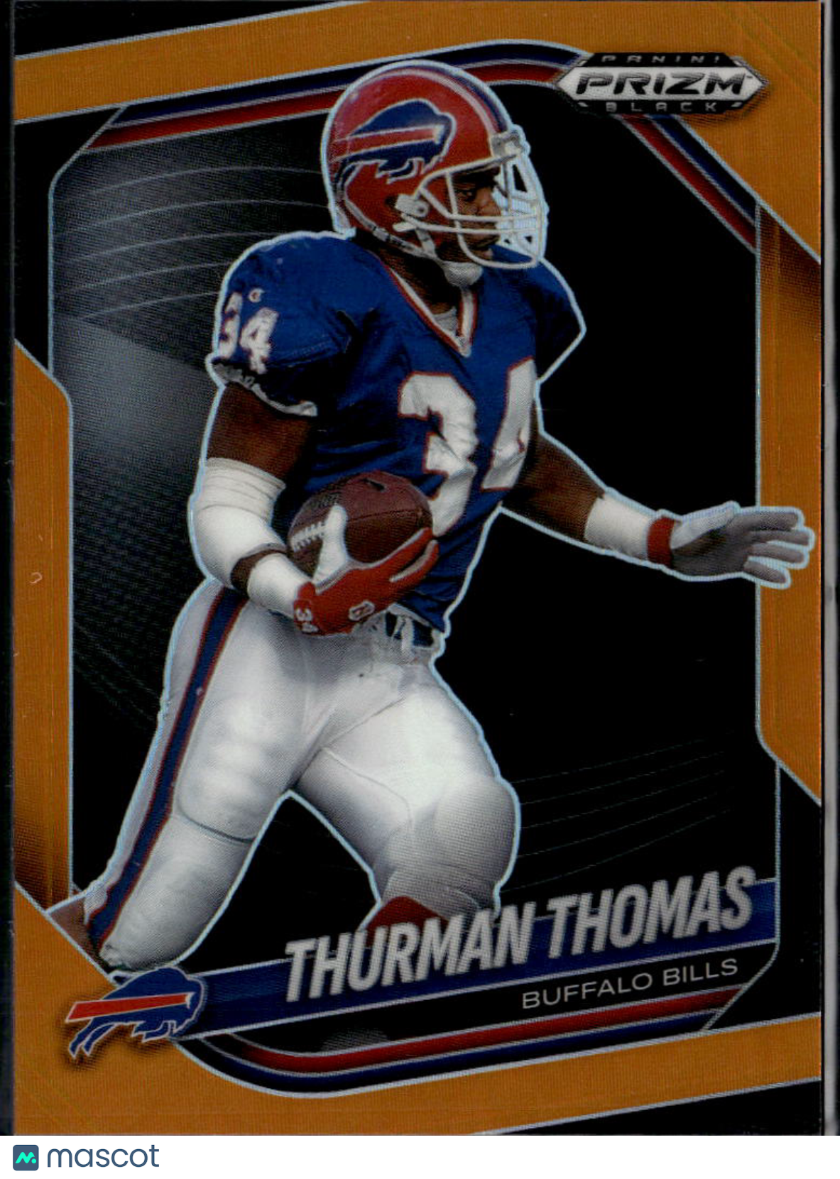Thurman Thomas 2025Prizm Black Orange 34/49 JERSEY NUMBER Buffalo Bills