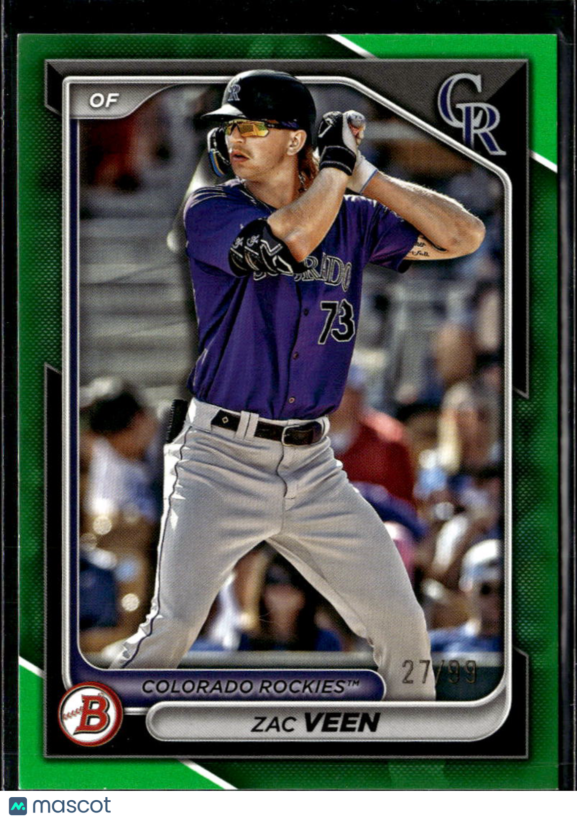 Zac Veen 2024 Bowman Draft Green Border /99 Colorado Rockies