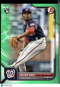 Josiah Gray 2022 Bowman RC Green Border /399 Washington Nationals