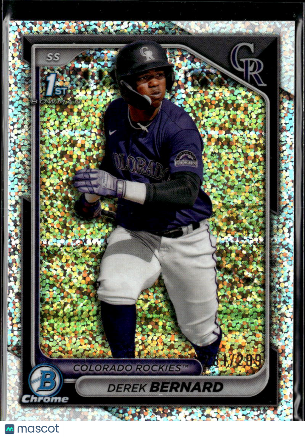 Derek Bernard 2024 Bowman Chrome 1st Speckle Refractor Colorado Rockies