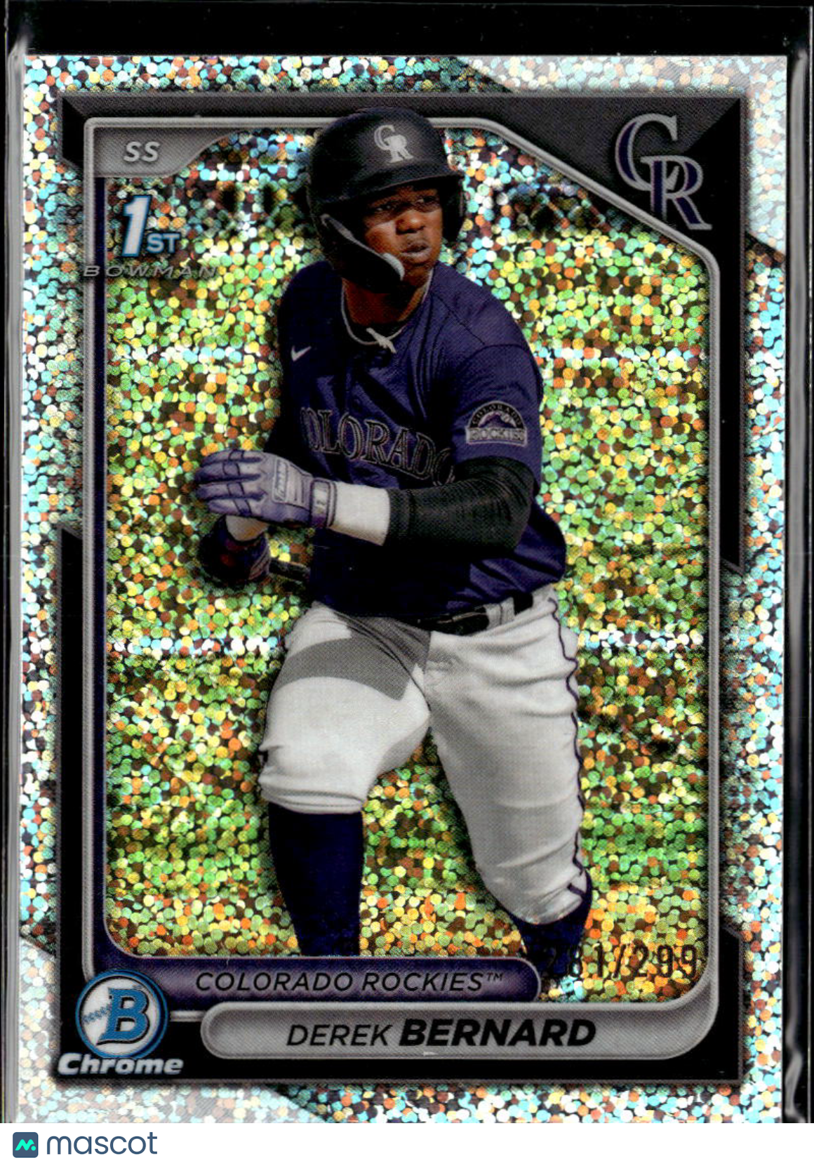 Derek Bernard 2024 Bowman Chrome 1st Speckle Refractor Colorado Rockies
