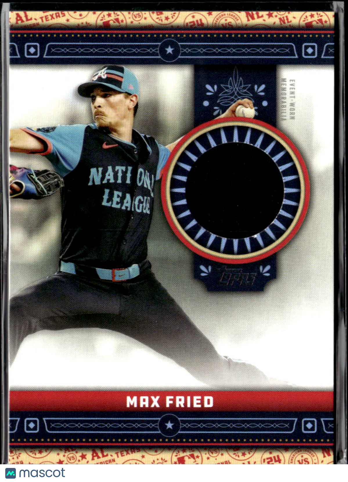 Max Fried 2024 Topps Update Series All Star Jersey Patch Atlanta Braves