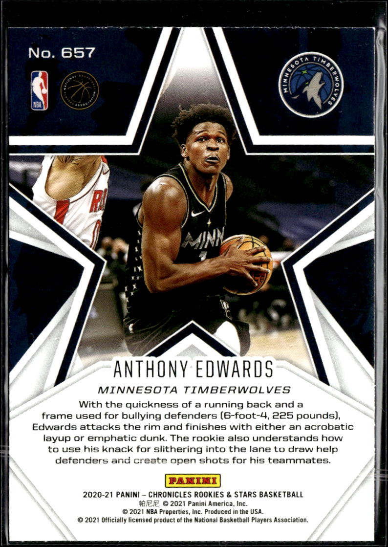 Anthony Edwards 2020-21 Rookies & Stars Rookie RC Minnesota Timberwolves