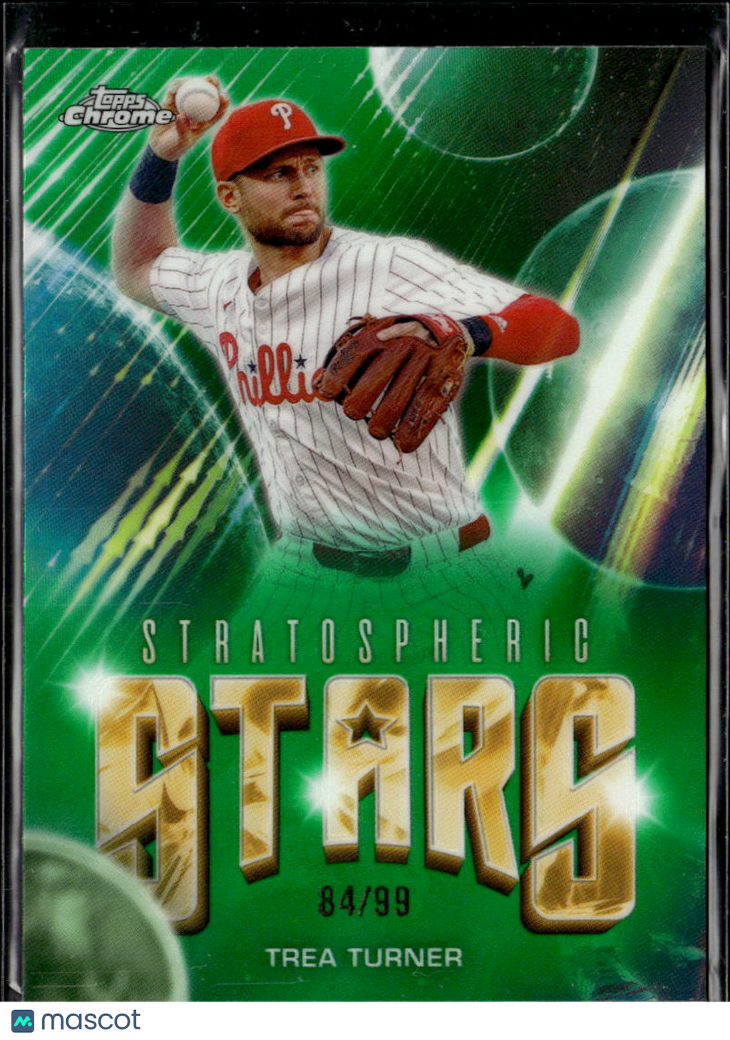 Trea Turner 2024 Topps Chrome Stratospheric Stars Green /99 Phillies