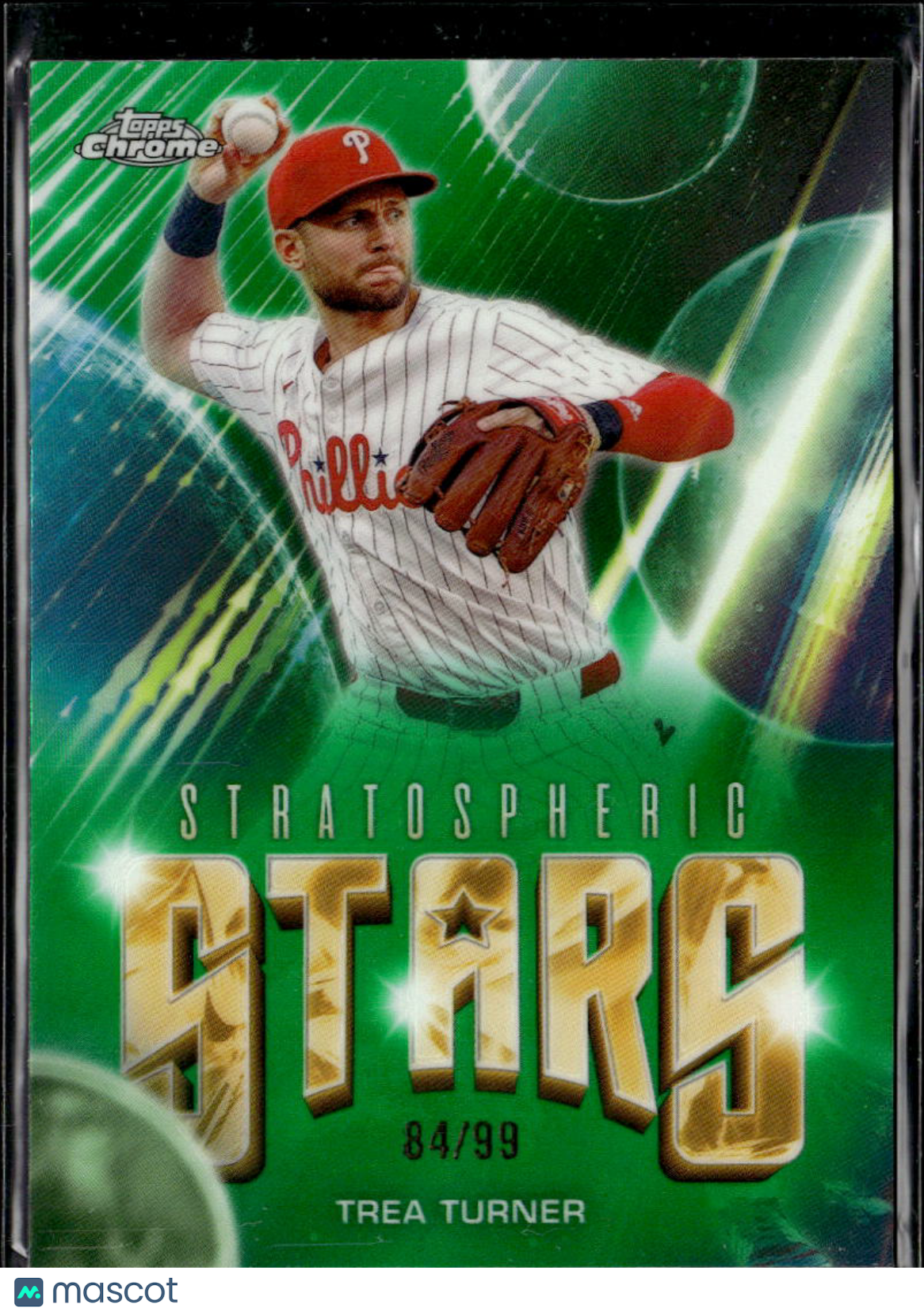 Trea Turner 2024 Topps Chrome Stratospheric Stars Green /99 Phillies