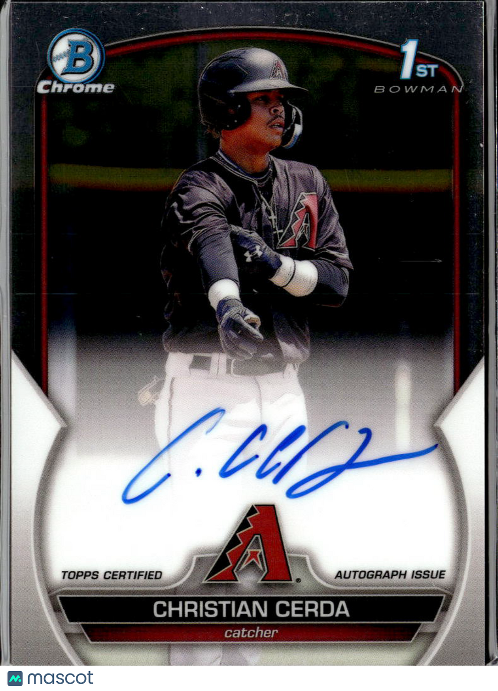 Christian Cerda 2023 Bowman Chrome 1st Auto Autograph Arizona Diamondbacks