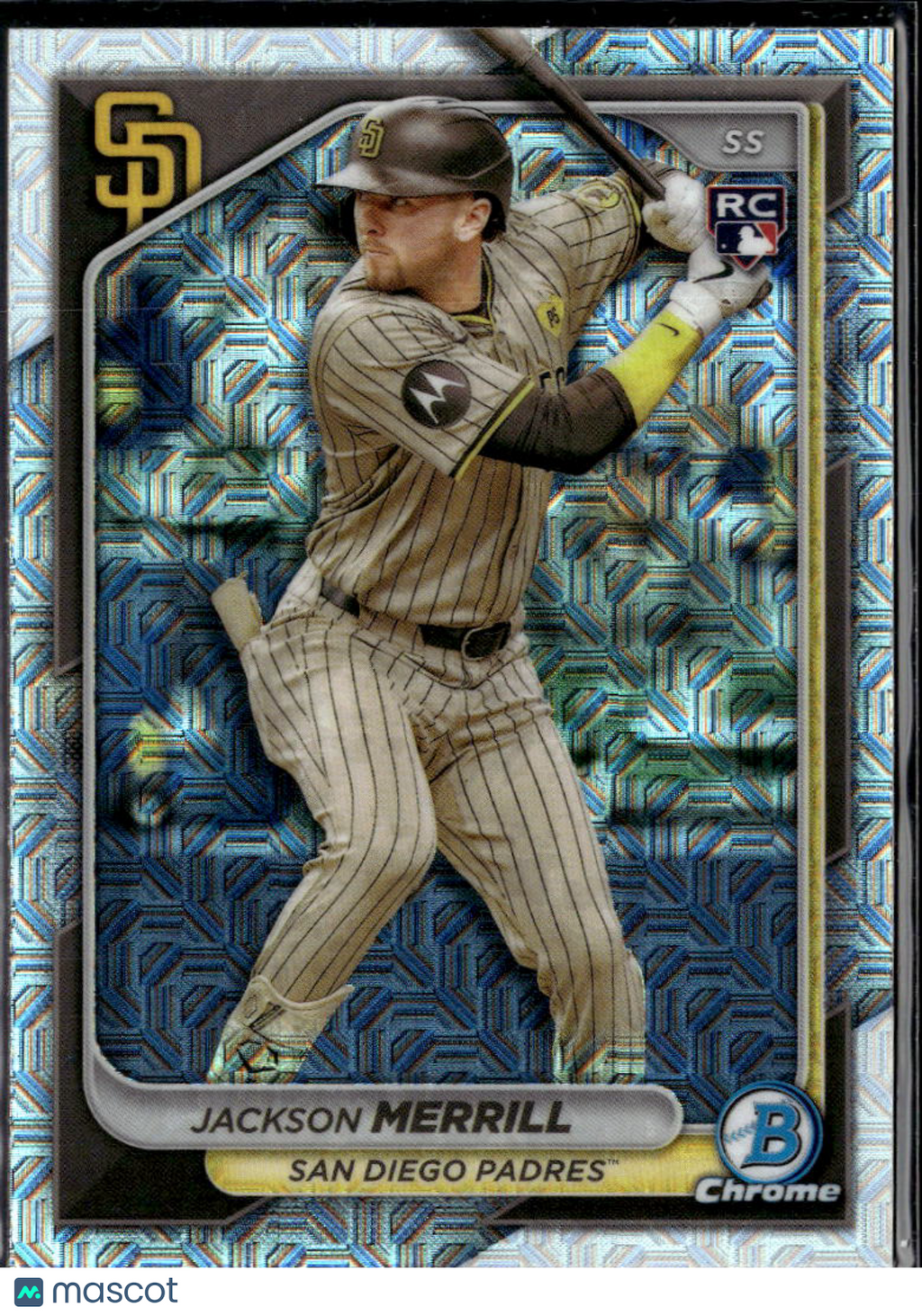 Jackson Merrill 2024 Bowman Chrome RC Mojo Refractor San Diego Padres