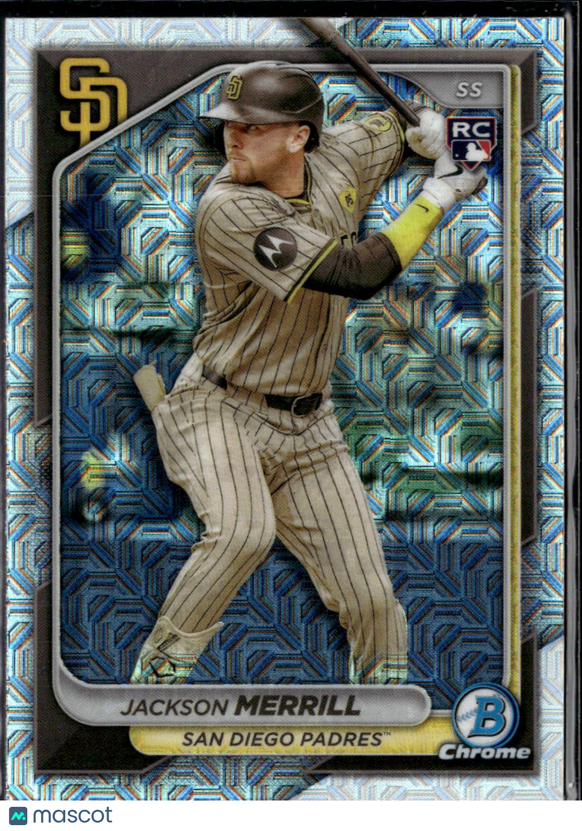 Jackson Merrill 2024 Bowman Chrome RC Mojo Refractor San Diego Padres