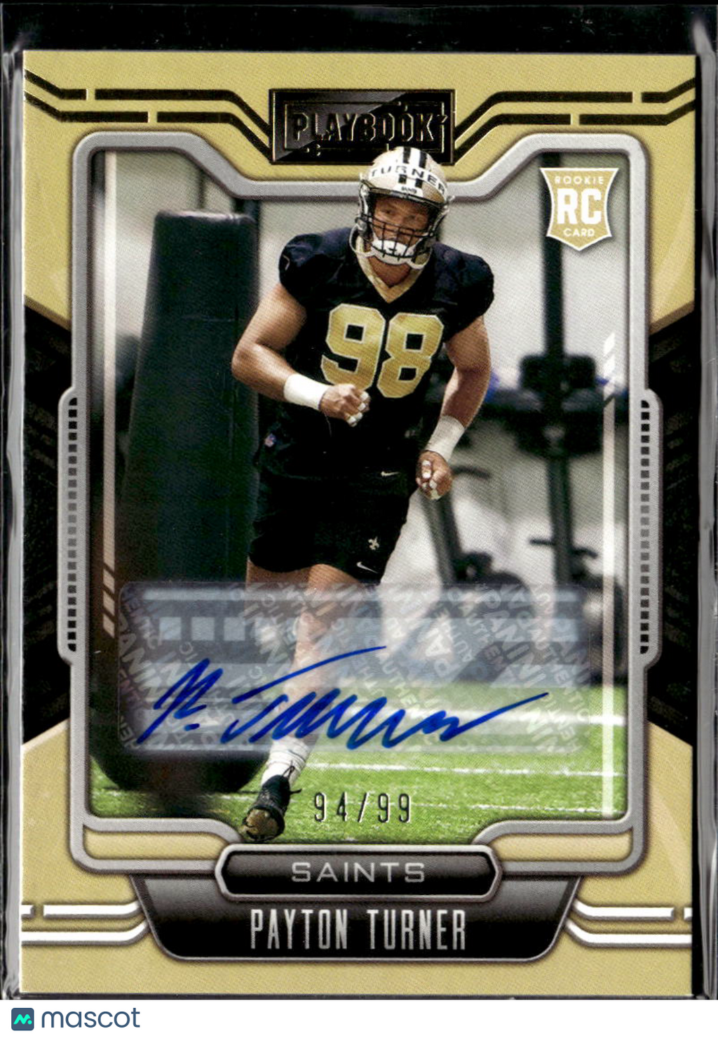 Payton Turner 2021 Playbook Auto Autograph RC /99 New Orleans Saints