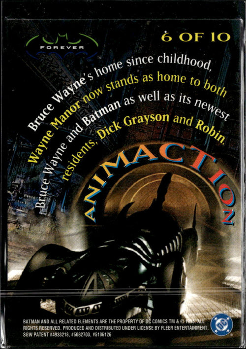 1995 Fleer Batman Forever Animaction Lenticular Insert Chase #6 of 10