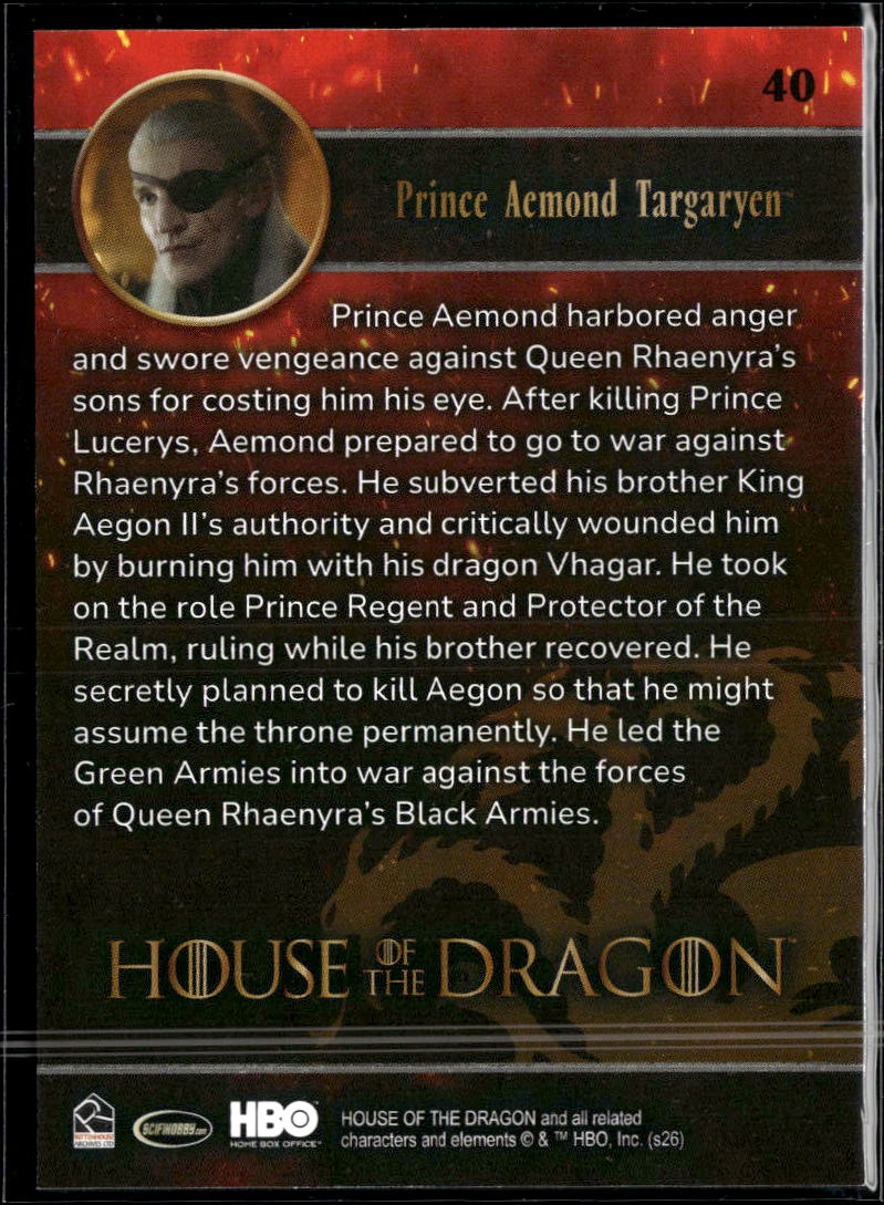 Aemond Targaryen Rittenhouse Game of Thrones House of the Dragon GOLD #40