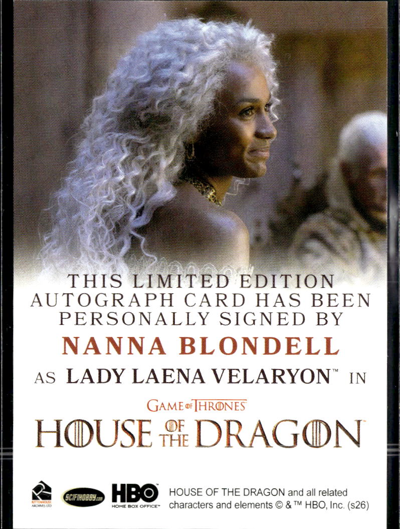 Nanna Blondell as Lady Lena Velaryon Rittenhouse Game of Thrones Autograph