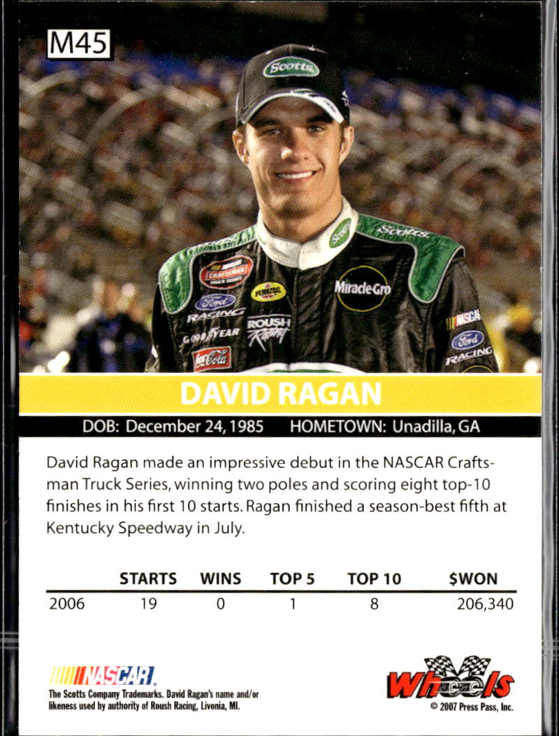 David Ragan 2007 Press Pass Wheels High Gear /100 Roush Racing
