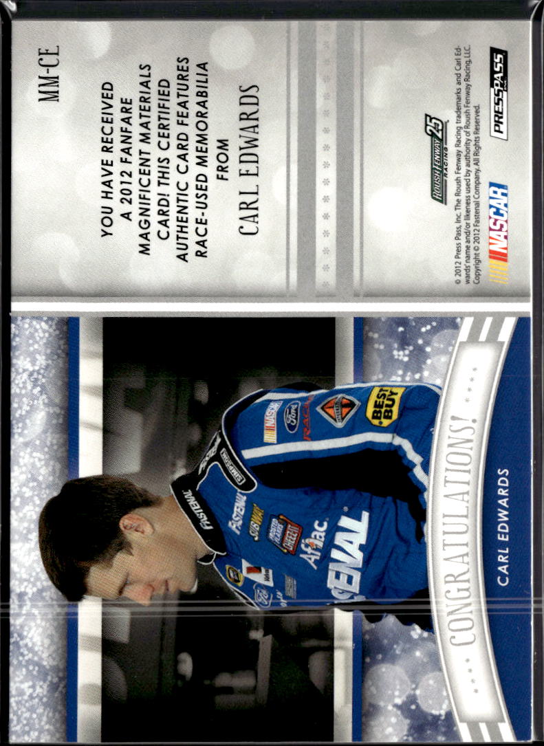 Carl Edwards 2012 Press Pass Fanfare Sheet Metal /125 Roush Fenway Racing