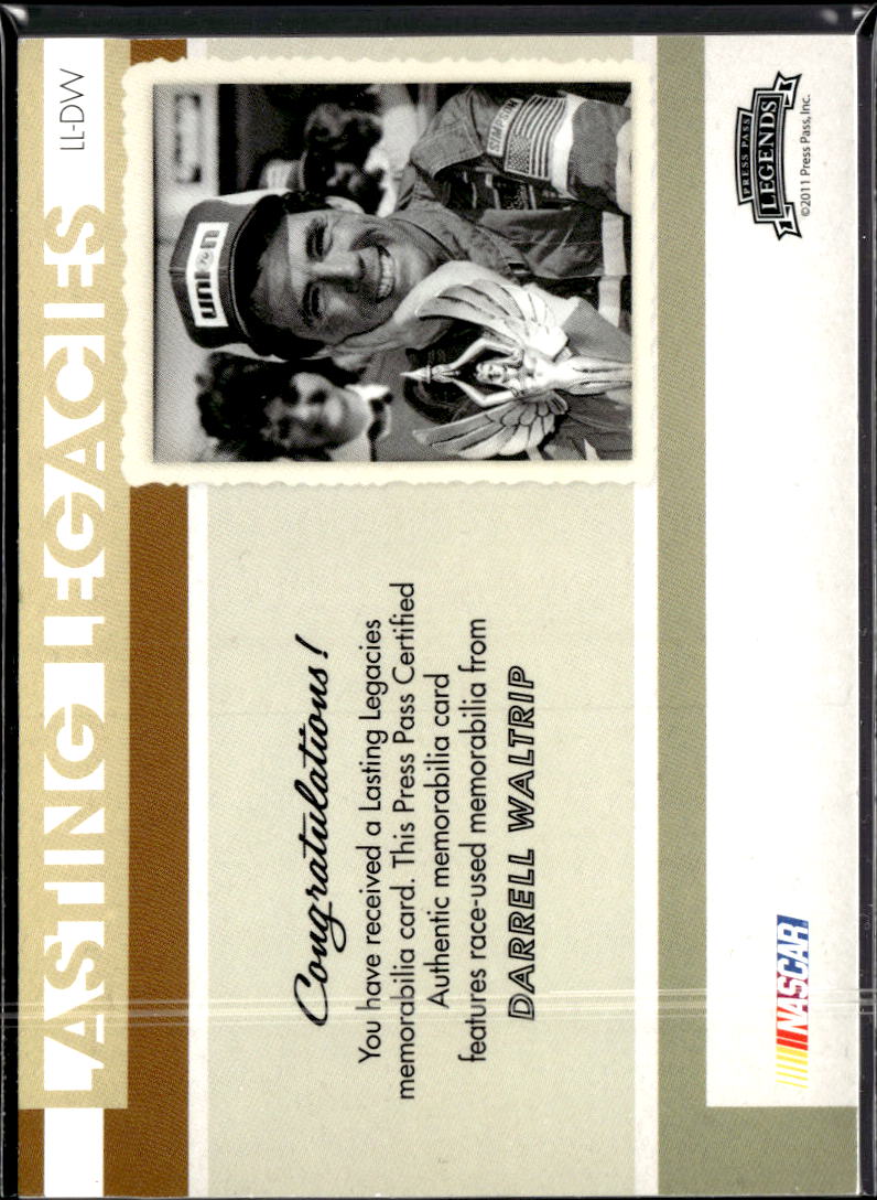 Darrell Waltrip 2011 Press Pass Legends Race Used Shirt Patch NASCAR /175