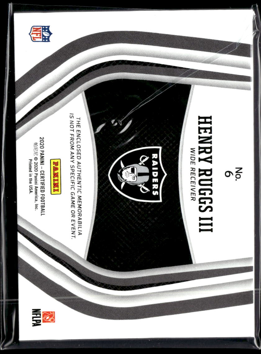 Henry Ruggs III 2020 Certified Jersey Patch Rookie /50 Las Vegas Raiders