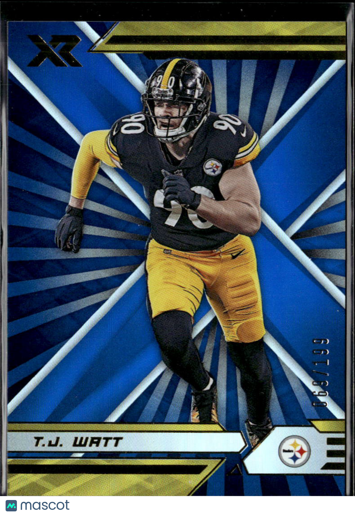 T.J. Watt 2021 Panini XR Blue Parallel 69/199 Pittsburgh Steelers
