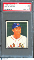 Lou Stringer 1950 Bowman Card #187 Boston Red Sox PSA 6