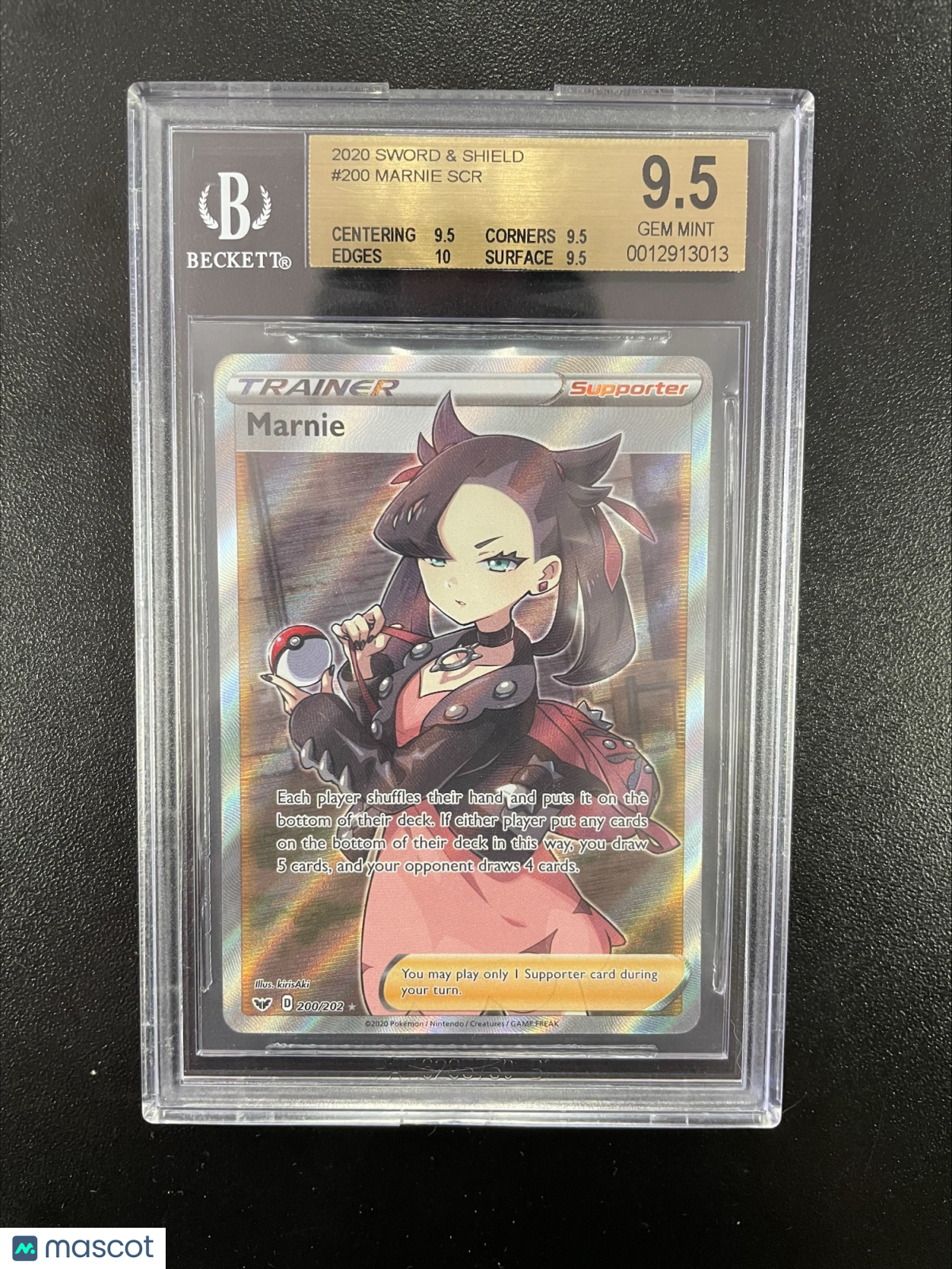 Marnie FULL ART UR 2020 Pokemon Sword and Shield BGS 9.5