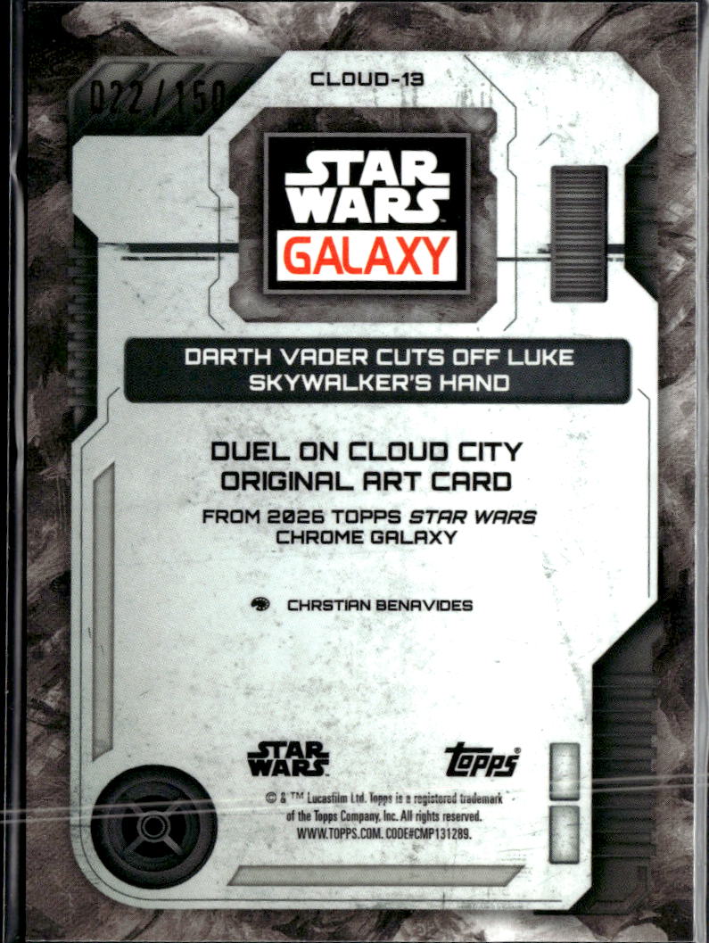 Darth Vader Cuts off Luke 2026 Topps Chrome Star Wars Galaxy Atomic 22/150