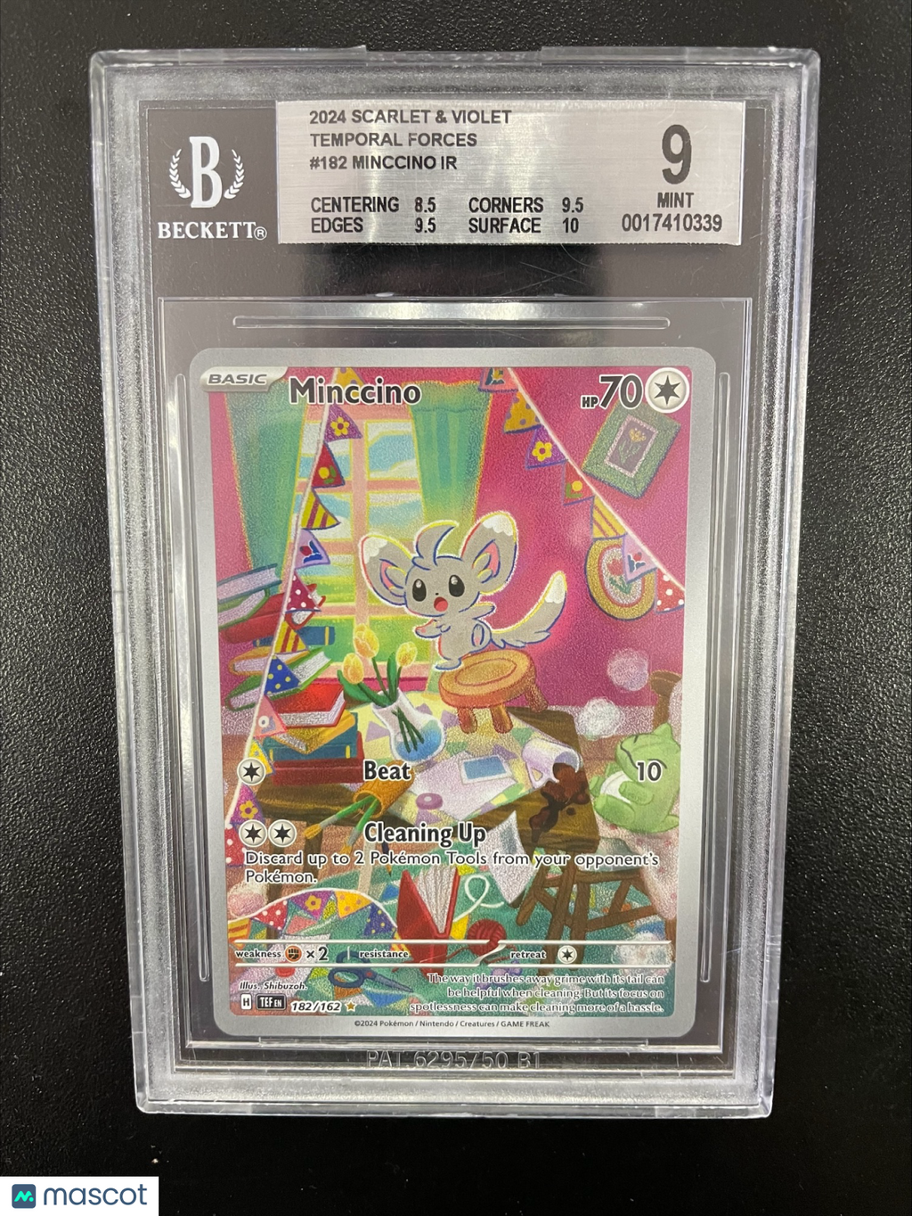 Minccino IR 2024 Pokemon Scarlet and Violet Temporal Forces BGS 9