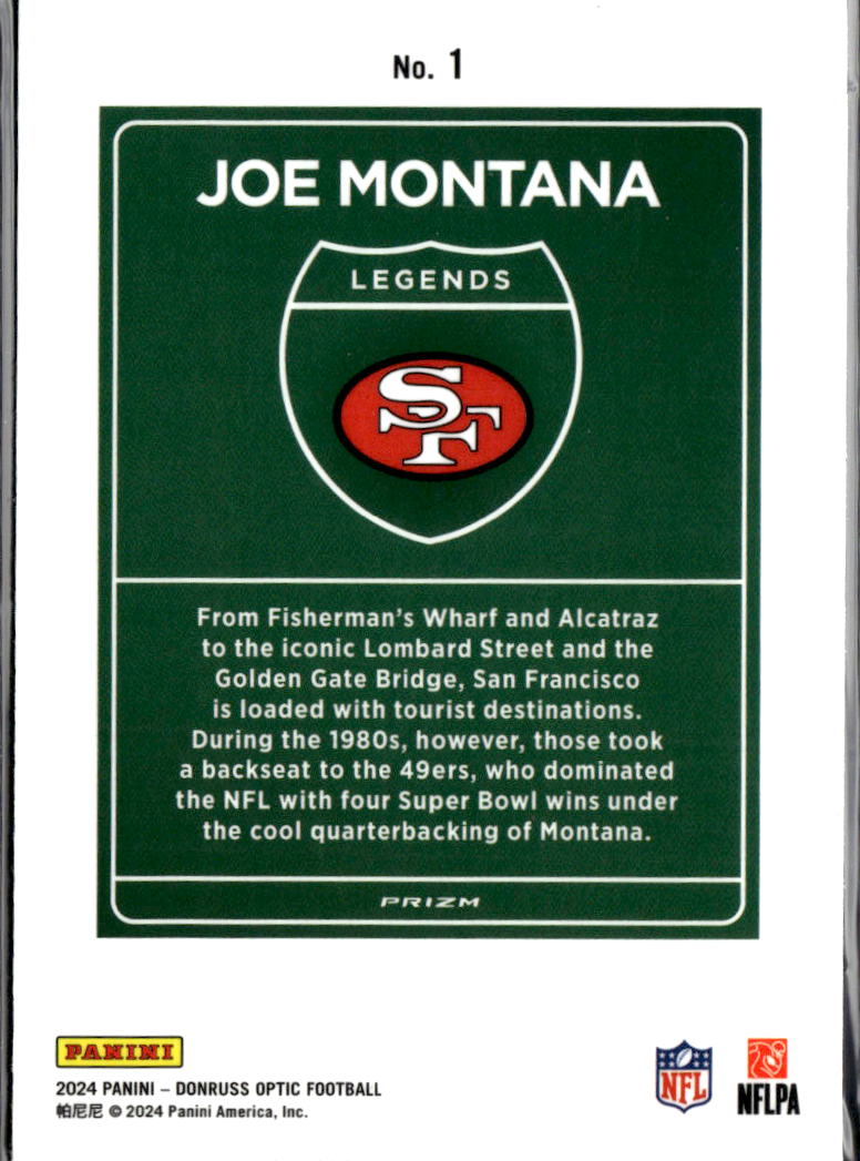 Joe Montana 2024 Optic DOWNTOWN SSP CASE HIT San Francisco 49ers
