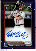 Will Verdung 2024 Bowman Chrome 1st Auto Autograph 123/250 Atlanta Braves