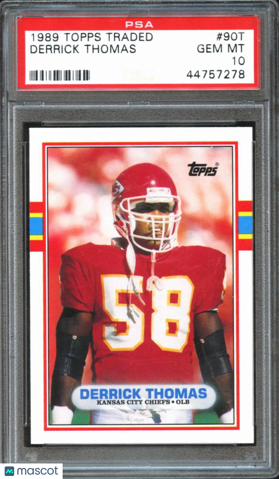 Derrick Thomas 1989 Topps Traded Rookie Card RC #90T PSA 10 Kansas City Chiefs