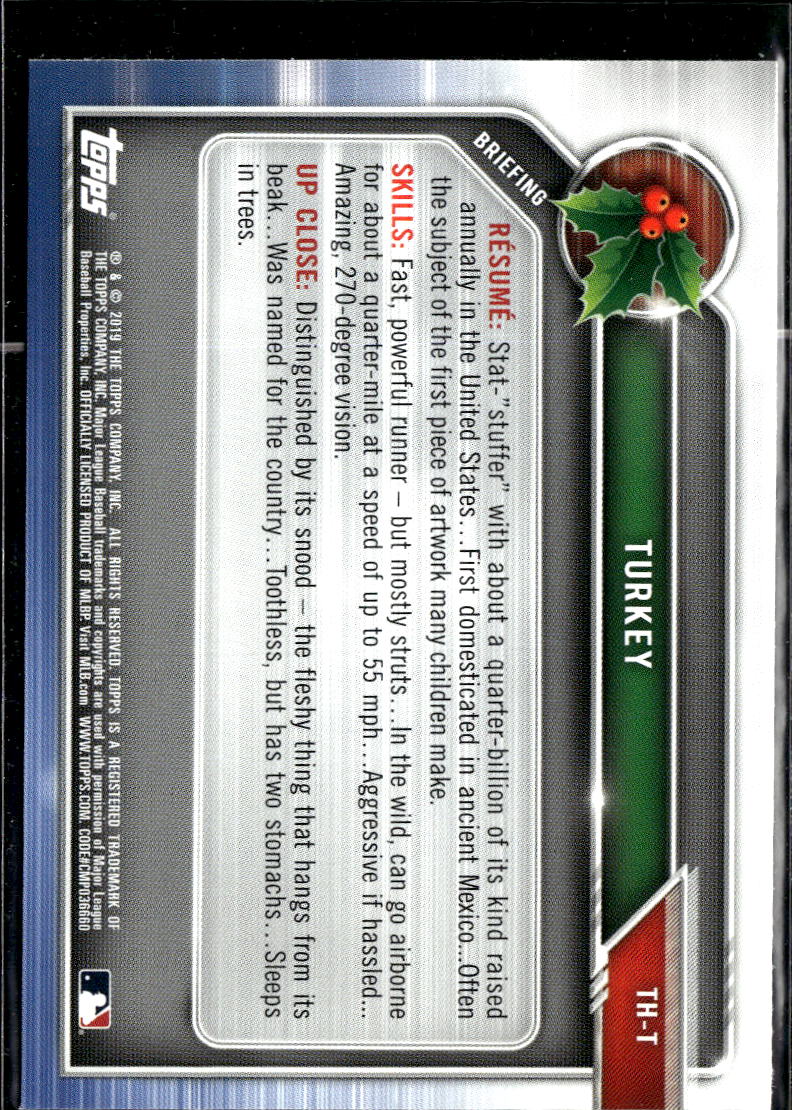 Turkey 2019 Bowman Topps Holiday SSP SHORTPRINT Thanksgiving #THT