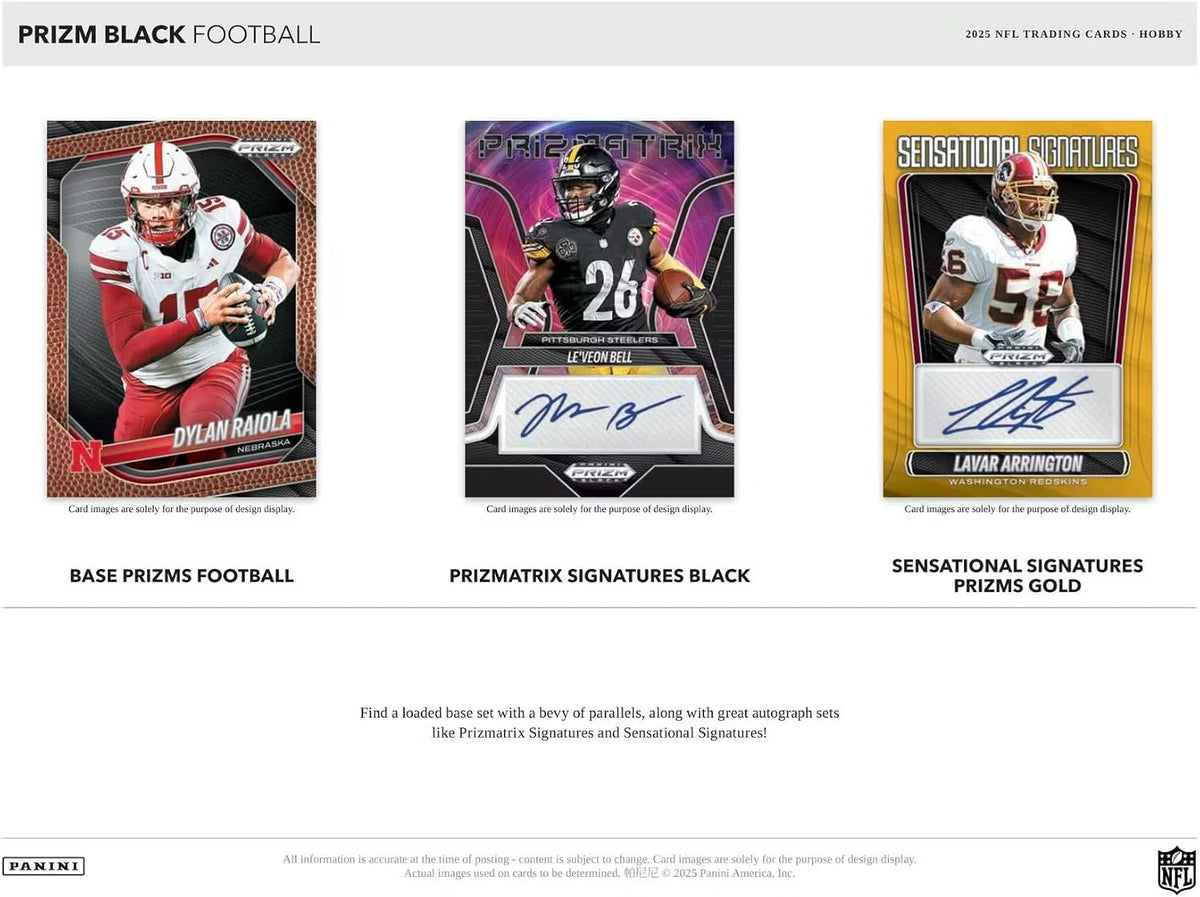 2025 Panini Prizm Black Football Hobby Box