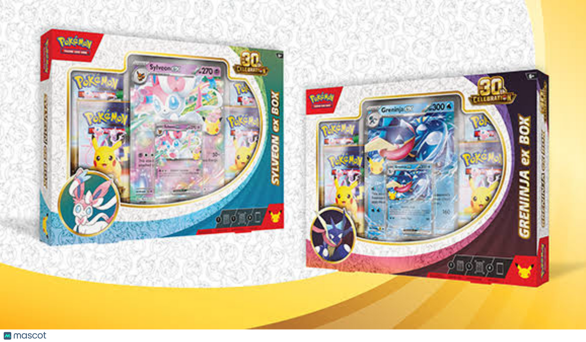 Pokémon TCG: 30th Celebration Ex Box - Sylveon Ex Or Greninja Ex