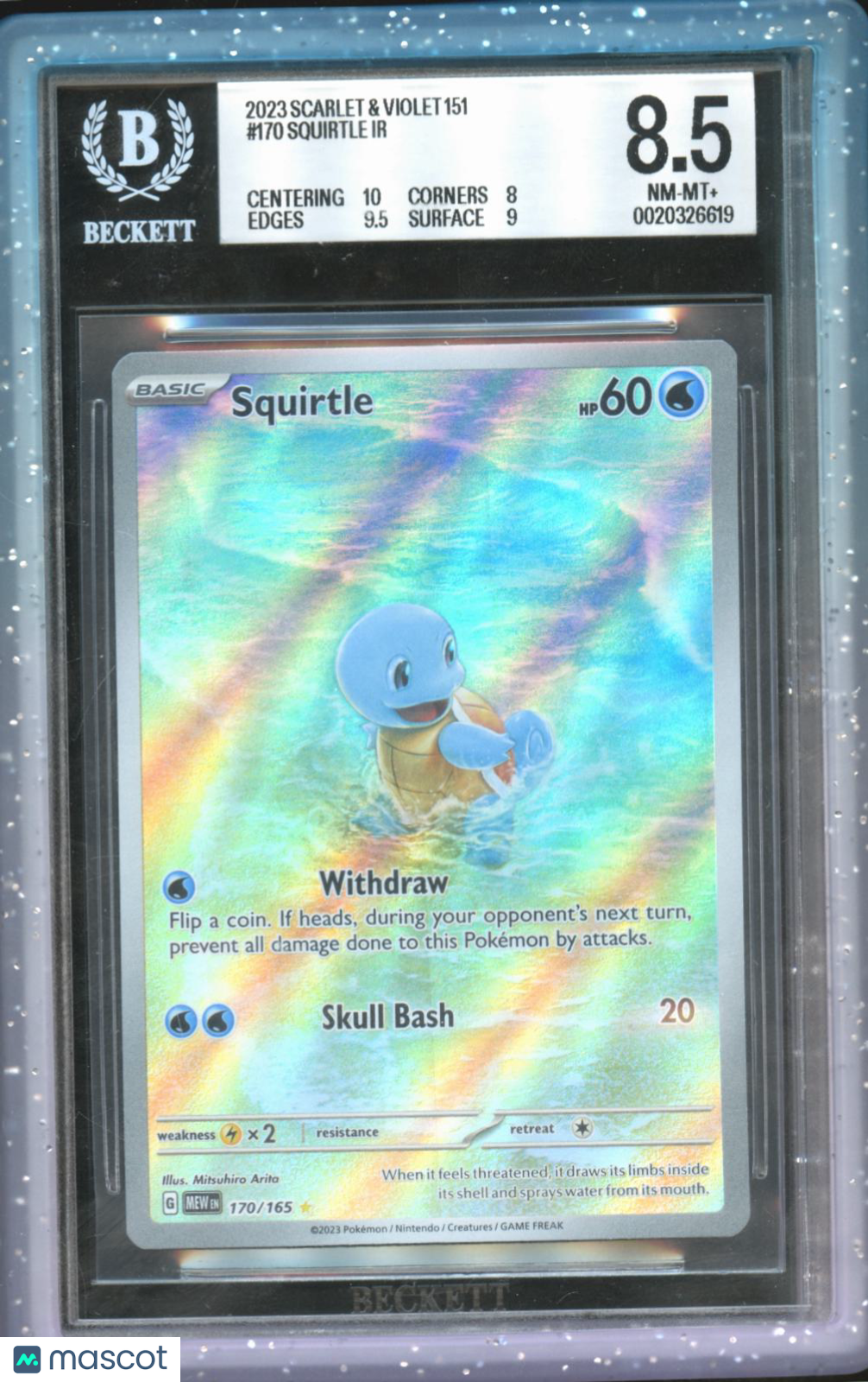 Squirtle 2023 Scarlett & Violet 151 IR Pokemon #170 BGS 8.5