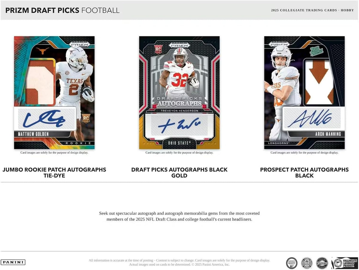 2025 Panini Prizm Draft Picks Football Hobby Box