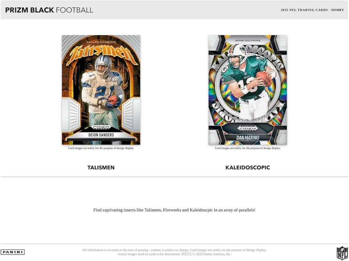 2025 Panini Prizm Black Football Hobby Box