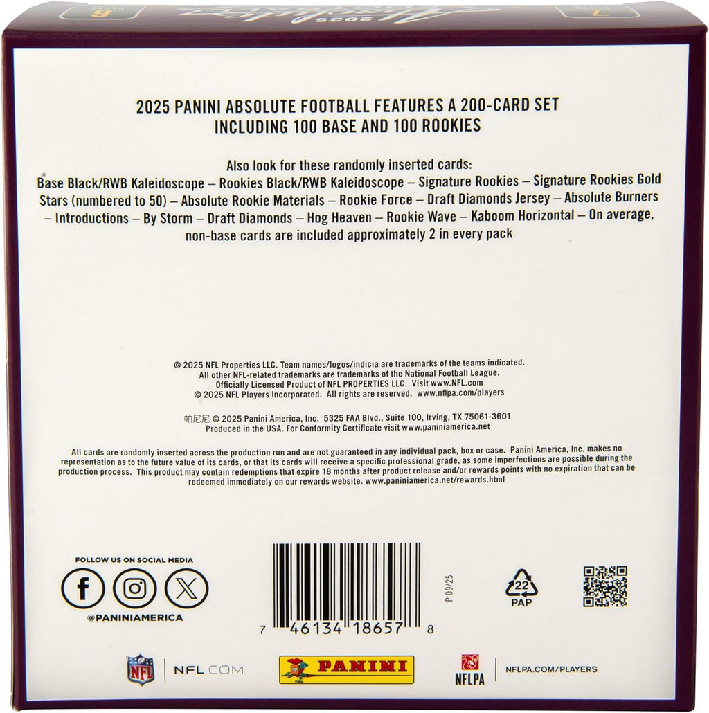 2025 Panini Absolute Football Mega Box