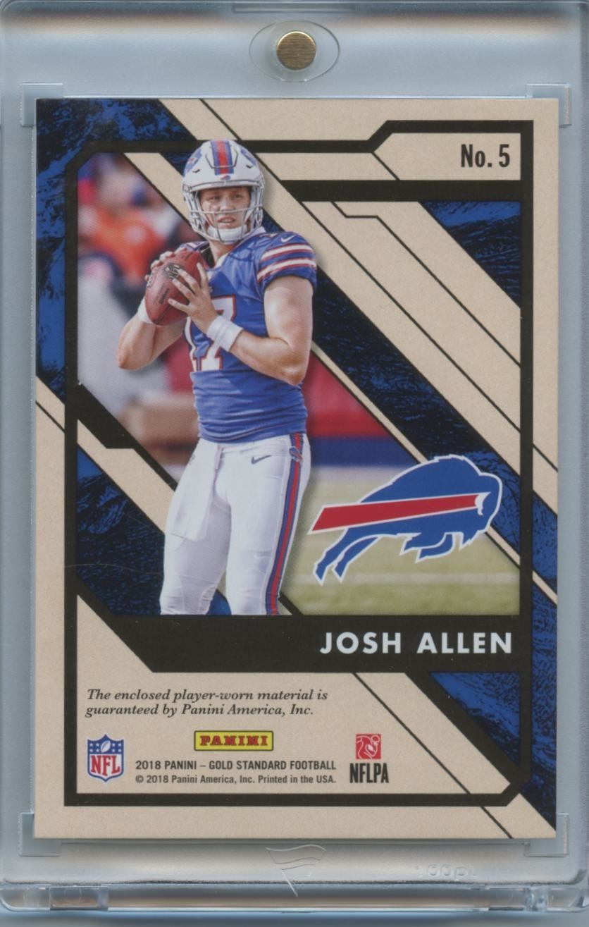 Josh Allen 2018 Gold Standard Jersey Patch Rookie RC Buffalo Bills 97/199